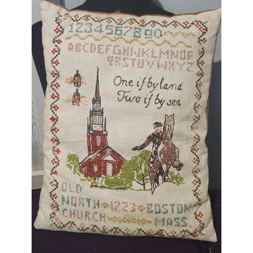 Vintage Sampler Pillow Embroidery